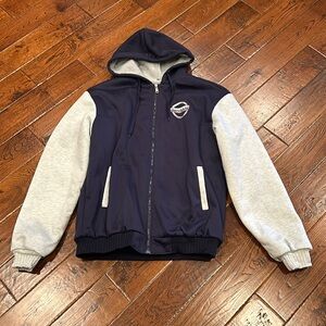 Stylish Navy and Gray Men's Hoodie